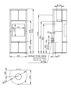 Plieninė krosnelė Romotop Palea 01, keramikos apdaila, 6.5 kW