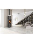 Plieninė krosnelė Romotop Alea 01A, keramikos apdaila, 7.4 kW