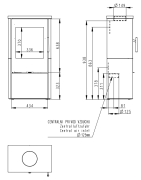 Plieninė krosnelė Romotop Alpera F 01, keramikos apdaila