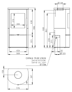 Plieninė krosnelė Romotop Alpera G 01, keramikos apdaila