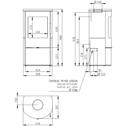 Plieninė krosnelė Romotop Alpera G 01, keramikos apdaila