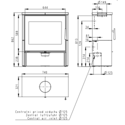 Plieninė krosnelė Romotop Aledo 01, keramikos apdaila, 8 kW