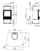 Plieninė krosnelė Spartherm Moro, smiltainio apdaila, 6.5 kW
