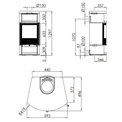 Plieninė krosnelė Spartherm Moro, smiltainio apdaila, 6.5 kW