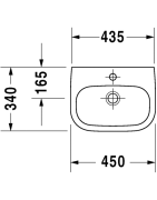 Praustuvas Duravit D-Code Med, 450x340 mm