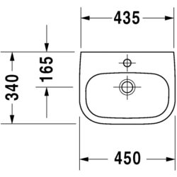 Praustuvas Duravit D-Code Med, 450x340 mm