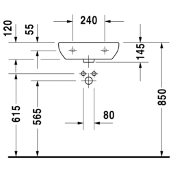 Praustuvas Duravit D-Code Med, 450x340 mm