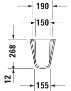 Praustuvo sifono gaubtas Duravit D-Code, 55/60/65 cm
