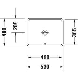 Praustuvas Duravit Starck3, 490x365 mm, įmontuojamas