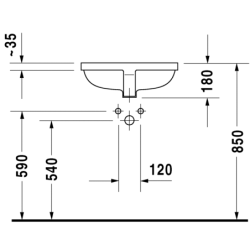 Praustuvas Duravit Starck3, 490x365 mm, įmontuojamas