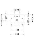 Praustuvas Duravit Durastyle, 550x455 mm, pusiau įleidžiamas