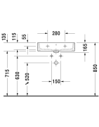 Praustuvas Duravit Vero Air, baldinis, 600x470 mm