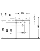 Praustuvas Duravit Vero Air, baldinis, 600x470 mm