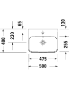Praustuvas Duravit Happy D.2 Plus, 500x400 mm