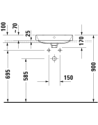 Praustuvas Duravit Happy D.2 Plus, 500x400 mm