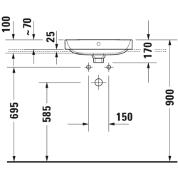 Praustuvas Duravit Happy D.2 Plus, 500x400 mm