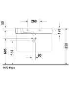 Praustuvas Duravit Vero, baldinis, 850x490 mm