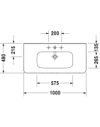 Praustuvas Duravit Durastyle, 1000x480 mm, baldinis