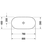 Praustuvas Duravit Luv, 800x400 mm, dubens formos