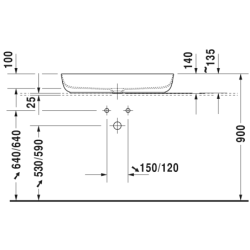 Praustuvas Duravit Luv, 800x400 mm, dubens formos