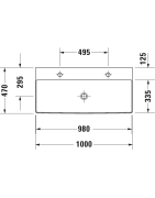 Praustuvas Duravit Durasquare, 1000x470 mm, baldinis