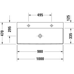 Praustuvas Duravit Durasquare, 1000x470 mm, baldinis