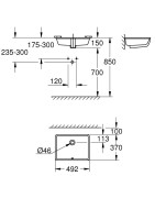 Praustuvas Grohe Cube Ceramic, 49 cm, su PureGuard danga