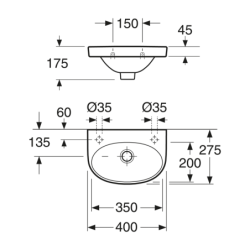 Praustuvas Gustavsberg Nautic 5540, 400x275 mm
