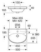 Praustuvas Gustavsberg Nautic 5550, 500x380 mm