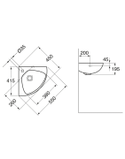 Praustuvas Gustavsberg 7327 98, 415x415 mm