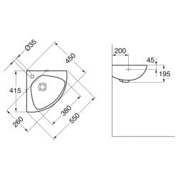 Praustuvas Gustavsberg 7327 98, 415x415 mm