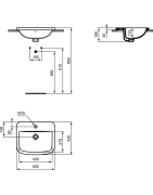 Praustuvas Ideal Standard Tempo, 50 cm, įleidžiamas
