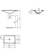 Praustuvas Ideal Standard Connect, 58 cm, įleidžiamas