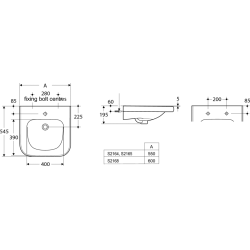 Praustuvas Ideal Standard Contour 21, 550x545 mm