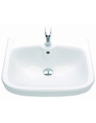 Praustuvas Ido Glow, 600 mm, su skyle viduryje, stačiakampis