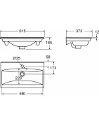 Praustuvas Ido Elegant, 615x373 mm, baldinis