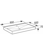 Praustuvas/stalviršis Ido Wave, 90 cm