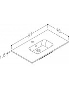 Praustuvas Kamė Elide, 80 cm, baltas