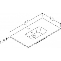 Praustuvas Kamė Elide, 80 cm, baltas