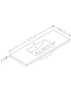 Praustuvas Kamė Seville, 120 cm, baltas