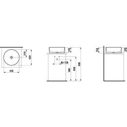 Praustuvas-dubuo Laufen Savoy, 420x420 mm, pastatomas