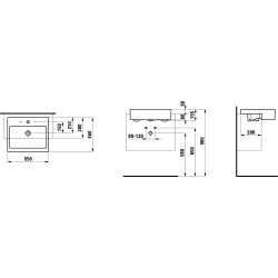 Praustuvas Laufen Living, 550x460 mm, stačiakampis
