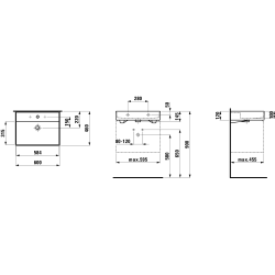 Praustuvas Kartell By Laufen, 600x460 mm, stačiakampis