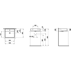Praustuvas Kartell By Laufen, 500x460 mm, stačiakampis