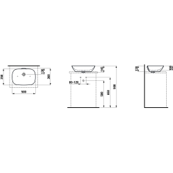 Praustuvas-dubuo Laufen INO, 500x360 mm, ovalus
