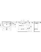 Praustuvas Laufen The New Classic, 800x480 mm, asimetrinis