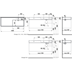 Praustuvas Kartell By Laufen, 1200x460 mm, stačiakampis