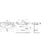 Praustuvas Laufen The New Classic, 1200x480 mm, asimetrinis