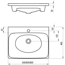 Praustuvas Ravak Balance 600, 600x465 mm, baltas