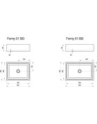 Praustuvas Ravak Formy 01, 600x390 mm, baltas